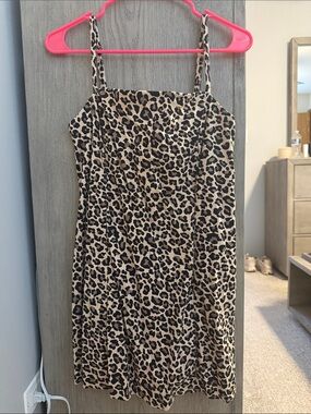 Abercrombie & Fitch Leopard Print Slip Romper - Beige & Black